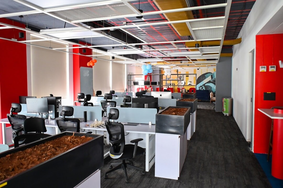 Modern office interior with open space design